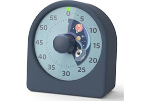 LIORQUE Wizualny timer dziecięcy z funkcją pauzy, funkcją wyciszania i wyciszania, timer dla dzieci z silikonową obudową, odpowiedni do kuchni, klasy, spotkań - niebieski