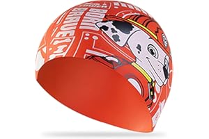 MIOTLSY Gorro de Natacion Childrens Tela Gorra de natación Impermeable Cartoon Gorro de Natación para Silicona Pelo Largo Infantil