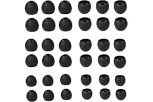 WITBICG Gommini Per Auricolari, 36 Pezzi Gommini Cuffie Bluetooth Morbidi e Comodi, Compatibili Con La Maggior Parte Degli Auricolari In-Ear, Foro Interno 4,5 mm-6 mm (Nero-Rosso) (Nero)