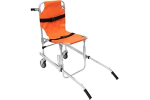 KANBCNG Folding Stair Chair, Transport Stair Chair, Load Capacity 159 kg, Retractable Handles, Removable PVC Cushion, Adjustable Nylon Restraint Straps, Carrying Chair, Seniors Stair Chair, Manual