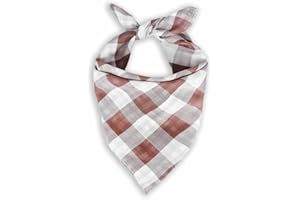 Monkimau Hundehalstuch für große Hunde - Halstuch Hund kariert und gestreift (braun)