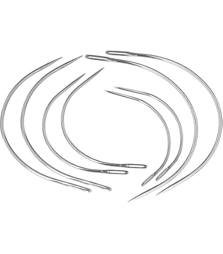 8 Stuks Gebogen Naalden Set - Rond Leer Zadelnaald Staal