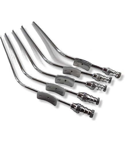 ENT Ear Suction Tip Set – 6 Pieces With Suction Adaptor – 12G To 22G – Free Shipping