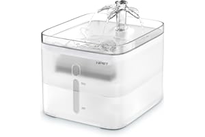 NPET Fontaine à Eau pour Chat et Chien Automatique, Transparent Distributeur Eau pour Chats Animaux Domestique avec Filtre de Remplacement, Électrique Ultra Silencieuse, 3L WF020TP