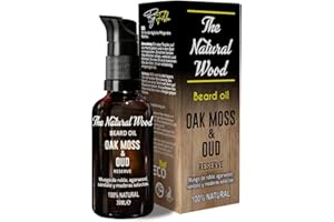 THE NATURAL WOOD Aceite para Barba OAK MOSS WOOD 30 ML | Cuidado de barba y piel de aceite MUSGO DE ROBLE | Aceite ecológico BIO