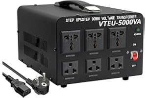 Cantonape 5000VA Transformador Elevador/Reductor de Voltaje de 5000 Vatios EEE.UUU. - Convertidor de Energía de 220 Voltios - 220V / 110V 5000W Estabilizador de Voltaje automático