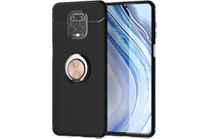 MHHQ Redmi Note 9s/9 PRO Cover, Custodia 360 Gradi Ultra Sottile Leggera TPU Antiurto Protectionn Stealth Anello Fibbia Compatibile Supporto Magnetico Auto para Redmi Note 9s/9 PRO -Oro Rosa