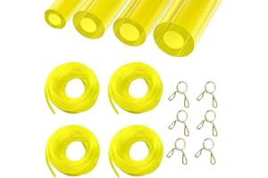 4 stycken 1 m bensinslang, bränsleslang, innerdiameter bränsleslang, med 6 stycken slangklämmor, 2 x 3,5 mm, 2,5 x 5 mm, 3 x