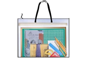 Oaygat Art Portfolio Bag Portfolios Organizer for Artworks Zipper and Handle Poster Carrying Storage Bag Transparent Handbag Files Tote Mesh Folder Portfolio Case for Posters Painting Bulletin Boards