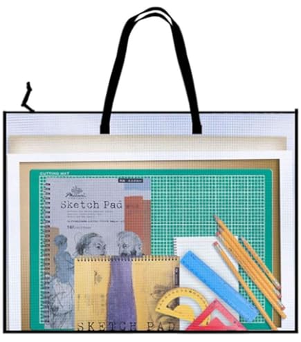 Borsa Porta Progetti A3 Con Inserti Rigidi - 45x36x10 Cm, Materiale PVC Resistente, Ideale Per Disegni E Documenti - Foto 7