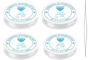 SUFUNE 4 Pezzi Elastico per Braccialetti, Filo Elastico per Braccialetti 0.4mm,0.6mm, 0.8mm,1.0mm, Filo per Braccialetti, per Bracciali, Collane, Creazione di Gioielli Fai-Da-Te