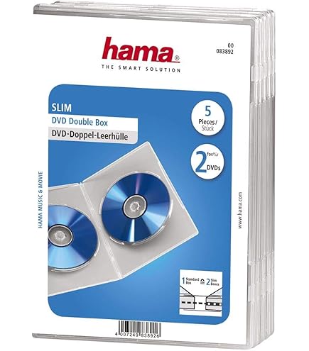 10 Custodie Mediarange Per CD E DVD | Slim 7mm | Con Tasca Per Copertina | Nero