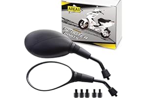 ‎AREA1 Area1 Roller Motorroller Spiegel Set (rechts+links) ATV Quad Rückspiegel 2xM8 Rechts+1xM8 Linksgewinde. Kompatibel mit Explorer GY6 AGM Yiying TGB (EL22)