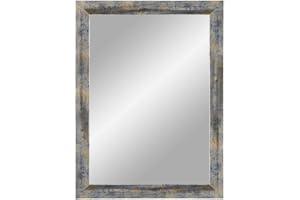 ByMoris Cornice a specchio blu argento oro 50 x 135 cm specchio decorativo da parete con cornice in legno MDF moderno vintage tutte le misure realizzate su misura 100% Made in Germany