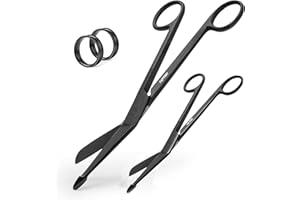 AFTREN Forbici per bendaggi Lister Forbici per traumi di sicurezza J2 Forbici in acciaio inossidabile Pronto soccorso Utilità per medici Ospedale Casa (Nero, 5,5 e 8,5 pollici)