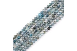 GEM-INSIDE CREATE YOUR OWN FASHION GEM-Inside AA Grade Light Blue 2mm Natural Tourmaline Gemstone Quartz Faceted Round Tiny Small Spacer Beads for Jewelry Making Bracelet Earrings Charms Full Strand 15 Inch