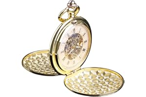 Tiong Double Hunter Mechanical Pocket Watch Full Luxury Silver Color Men Women Stylish Retro FOB Hand Wind Groom Groomsmen Wedding Pocket Watches Gift with Box