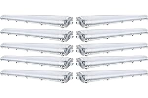 LumenTEC 10x G13 LED Feuchtraumleuchte IP65, 2x T8 LED, 36W 3600LM 120cm, IP65 LED Feuchtraumleucht, LED Wannenleuchte, LED Leuchtstofflampe, Kaltweiss 6000K, 10x KW