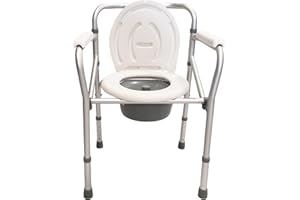 AnteaMED Sedia comoda pieghevole per WC o doccia, altezza regolabile 44-55cm