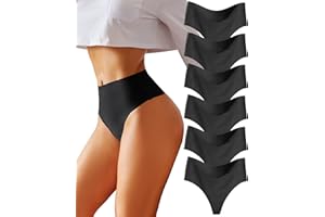 BeReady Bauchweg String Tanga Damen Seamless Slips High Waist Unterhosen Frauen Atmungsaktiv Unterwäsche Mehrpack 6er Pack