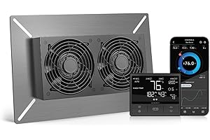 AC Infinity AIRTITAN T7, Ventilation Exhaust Fan 300mm with WiFi Temperature Humidity Controller, EC Motor for Crawl Space, Basement, Garage, Attic, Hydroponics, Grow Rooms, 12-Inch