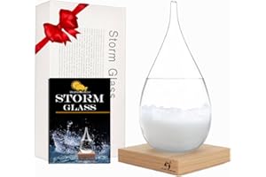 FUNOHYE Storm Glass Weather Station - Cloud Storm Crystal Weather Forecast Bottle |Water Drops for Home and Office | Creative Stylish Decorative Desktop Weather Predictor | Weather Instrument(X-Large)