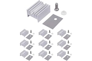 WayinTop 10Set Aluminium TO-220 Kühlkörper Montagesets Kits, Kühlkörper + Schraube + Unterlegscheibe + Isolierer gummiertes Silikon für TO-220 MOSFET-Transistor/LM78XX Spannungsregler(20mmx15mmx10mm)