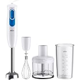 Braun Minipimer MultiQuick 2 Hand Blender with Chopper and Stick for Soups, Smoothies and Baby Porridge, 2 Speeds, Measuring