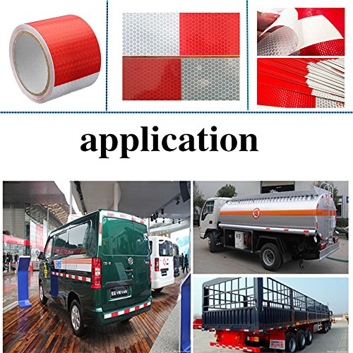 Boonor Reflektorband 2 Stück 5cm×3m Klebeband Warnklebeband Reflektorband Sicherheit Markierung Band Silber weiss - 2