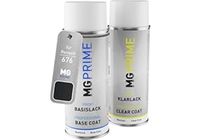 Peinture Voiture Bombes aérosols pour Renault 676 Noir Nacre/Perlmuttschwarz Metallic Basislack Klarlack Spraydose 400ml