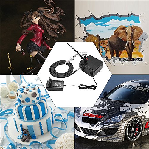 Cafego 100-250V Professionelle Gravity Double Action Airbrush Luft Kompressor Malerei Kit Kunst Tattoo Maniküre Handwerk Kuchen Spray Modell Bürste Air Tool Nail - 5