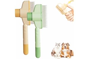 MPLEHDA Lot de 2 peignes auto-nettoyants anti-puces pour chat et chien - Peigne auto-nettoyant pour enlever les poils d'animaux