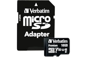 Verbatim Carte mémoire microSDHC Premium 16 Go noire avec adaptateur - pour capture vidéo en full HD - résiste à l'eau & aux chocs - carte mémoire SD pour appareil photo smartphone tablette