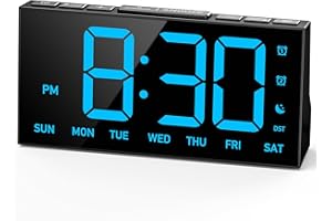 GOLOZA Wecker Digital, LED digital Uhr mit Großen Zahlen, Auto Dimmer, 4 Helligkeit +Aus, USB-Laden, DST, Snooze, Speicherfunktion, 12/24HR, digitaler wecker Kinder, Erwachsene und Senioren