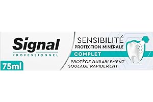 SIGNAL – Professionnel Dentifrice Sensibilité Protection minérale Complet – 88% d’ingrédients d’origine naturelle - Tube 75ml