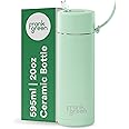 frank green Water Bottle – 595ml/20oz Metal Water Bottle with Straw Lid, Ceramic Insulated, Stainless Steel, Triple Wall Vacuum – Mint Gelato Drinks Bottle by frank green