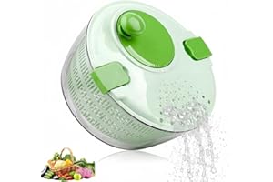 SUREZOTICH Salad Spinner Salad Washer and Spinner, 4L Salad Spinner, Lettuce Dryer Spinner, Lettuce Spinner with Vegetable Washing Basket and Serving Bowl, Household Fruit Salad Drainer