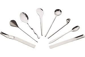 Alessi Il caffè/tè MSPOONSET - Set da 8 Cucchiaini da caffè di Design, in Acciaio Inossidabile 18/10 Lucido