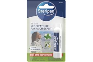 Steripan - Inhaler Respiratoire Rafraichissant - Facilite la Respiration - À l'Huile Essentielle d'Eucalyptus - Au Menthol