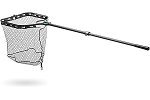 FISHING KING TACKLE Fishing King Angel Kescher mit Teleskopstange max. 202 cm - Stabiler & hochwertiger Unterfangkescher gummiert - Ideal für Forelle, Karpfen & Co.
