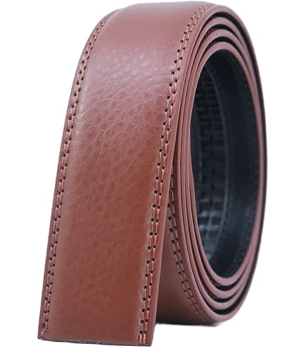 NIUXICH Ceinture Cuir 3cm Sans Boucle - Hommes Femmes, Ceinture Automatique Business