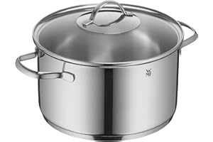 WMF Provence Plus Kochtopf groß 24cm, Glasdeckel, Fleischtopf Induktion 5,7l, Cromargan Edelstahl poliert, unbeschichtet, backofengeeignet