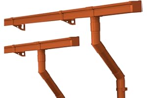 INEFA Set di grondaie per casetta da giardino, NW 68, forma scatolare Grondaia in plastica per tetto a padiglione, Made in Germany 2 x 2,5 m marrone