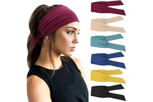 DRESHOW 6 Pack Women Headbands Wide Elastic Hair Bands Head Wrap Cute Knot Hair Accessories