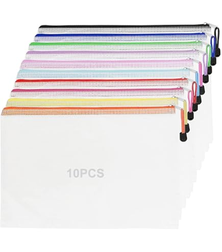 Mutsitaz 20 Pack A4 Plastic Wallets File Bags, A4 Document Wallets With