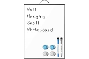 ANLIOTE Petit Tableau Blanc Effaçable à Sec 40 x 30 cm, Surface Magnétique et Cadre Aluminium pour Fixation au Mur, Mini Tableau Marqueur pour Bureau, Maison, Cuisine, École. 2 Marqueurs Inclusrqueurs