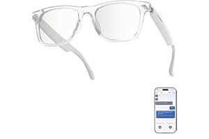 BLESSOURCE Smart Glasses with AI,Bluetooth glasses for Women and Man,116 Languages & Accents Translator Device,Blue Light Filter & UV Pretection Polarized Lenses, White