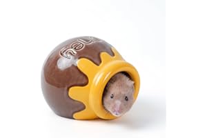 Kelivi Keramik Hamster Versteck, Honig Zwerg Hamster Haus, Meeresschwein Habitat Dekor, Hideaway Haus Höhle für Gerbil, Kühles Bett für die ganze Saison (Braun)