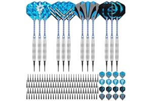 Deetenks 12 Pezzi Freccette Professionali Punta Plastica Set di freccette di punta morbida Kit set di punta morbido da 18 grammi Darts professionali per bordo di freccette