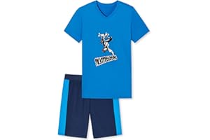 In One Clothing - Jungen Schlafanzug kurz, weicher Single-Jersey aus 100% Baumwolle, mit Motivdruck und Hose in Bermuda Form